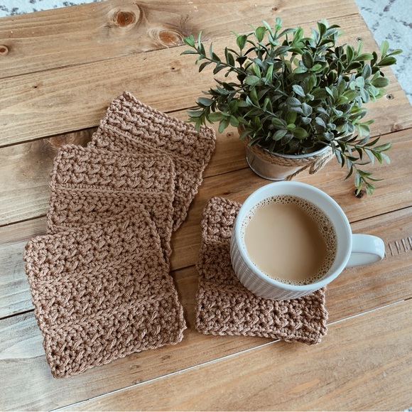 Boho crochet coffee coasters - Picture 1 of 2